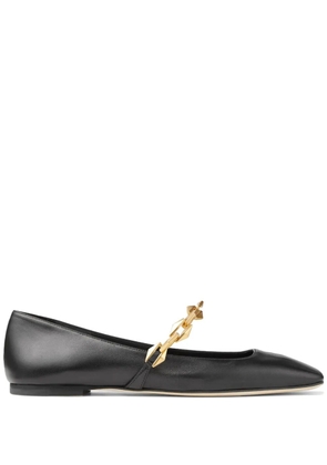 Jimmy Choo Diamond Tilda leather ballerina shoes - Black