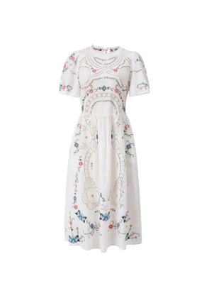 DREAM CATCHER Jules floral-embroidered broderie-anglaise midi dress - White