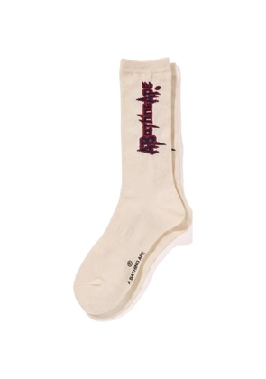 A BATHING APE® logo-detail socks - White