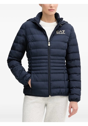 Ea7 Emporio Armani quilted hooded jacket - Blue