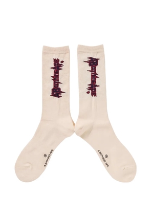 A BATHING APE® logo-detail socks - White