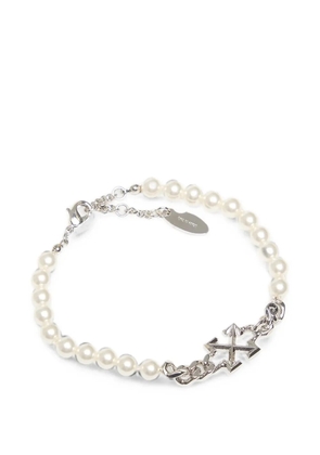 Off-White Arrows pearl-embellished bracelet - Silver