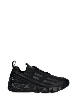 Ea7 Emporio Armani logo-print faceted-sole sneakers - Black