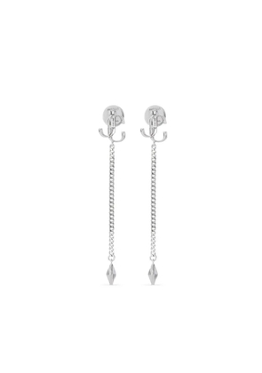 Jimmy Choo logo-lettering drop earrings - Silver