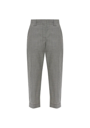 Versace gingham-check cropped trousers - Black