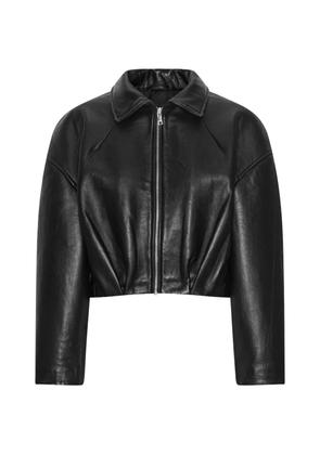 ROTATE BIRGER CHRISTENSEN collared leather jacket - Black