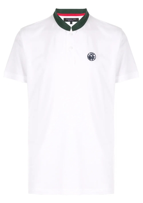 Shanghai Tang Mandarin-collar pique polo shirt - White