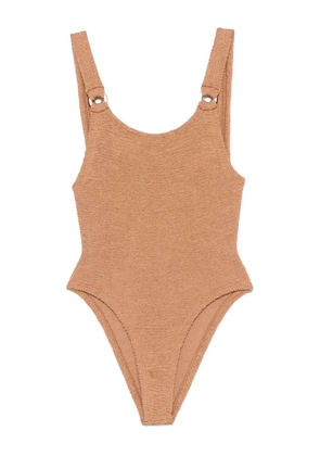 Hunza G Domino ring-detail swimsuit - Brown