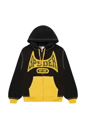 SP5DER logo-print contrast-stitch hoodie - Black