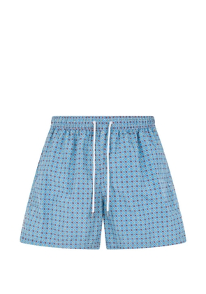 Fedeli geometric-print drawstring swim shorts - Blue