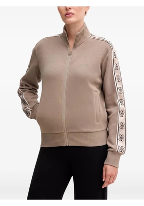 GUESS USA logo-tape zip-up sweatshirt - Neutrals