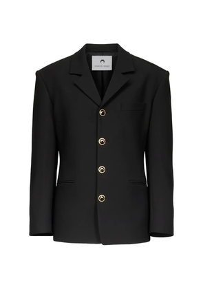 Marine Serre tailored wool serge gold-buttons jacket - Black