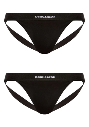 DSQUARED2 logo-detailed jockstraps (pack of two) - Black