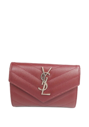 Saint Laurent Pre-Owned small Cassandre Matelassé Envelope leather wallet - Red