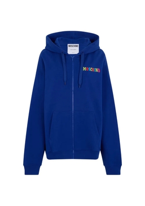 Moschino logo-print zip-up hoodie - Blue