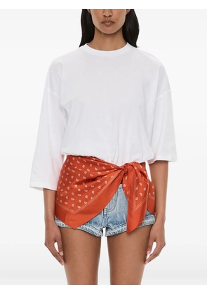 Christopher Esber bandana-print scarf-detail T-shirt - Orange
