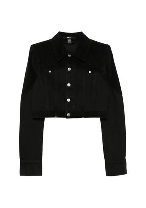 Ksubi corduroy-panelled cropped denim jacket - Black