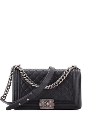 CHANEL Pre-Owned Boy Flap Bag Quilted Caviar Old Medium crossbody bag - Black