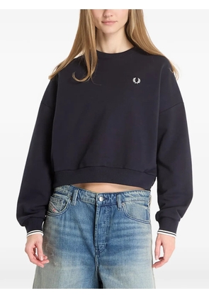 Fred Perry logo-embroidered tipped-cuff sweatshirt - Blue