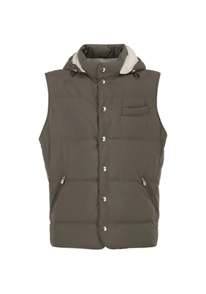 Brunello Cucinelli padded hooded gilet - Brown