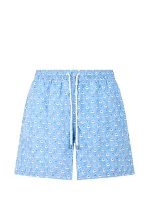 Fedeli graphic-print drawstring swim shorts - Blue