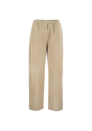 Antonelli elasticated-waist suede trousers - Neutrals