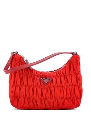 Prada Pre-Owned Tessuto Gaufre with Saffiano Mini hobo bag - Red