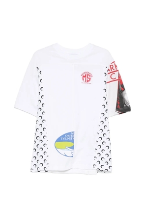 Marine Serre graphic-print panelled T-shirt - White