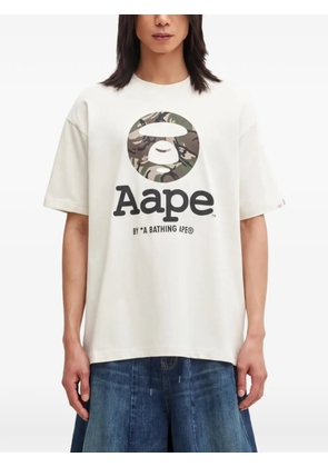 AAPE BY *A BATHING APE® logo-print T-shirt - Neutrals