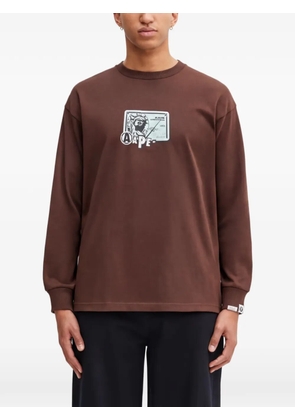 AAPE BY *A BATHING APE® graphic-print long-sleeve T-shirt - Brown
