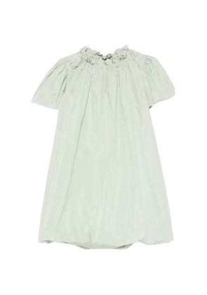 AVN Paloma ruffled-neck puff-sleeve mini dress - Green