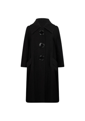 Moschino elegant logo-button flared-sleeve coat - Black
