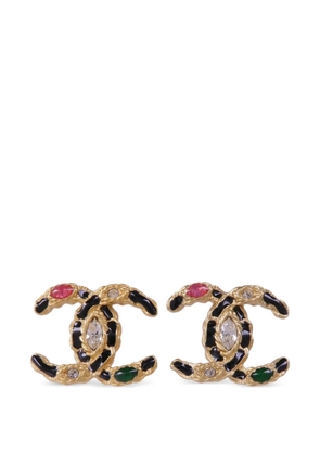 CHANEL Pre-Owned CC crystal-embellished earrings - Gold