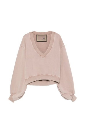 the M.. Hercules V-neck puff-sleeve sweater - Neutrals