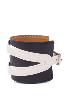 Hermès Pre-Owned leather cuff bracelet - Black