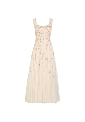 Needle & Thread Mayflower Ditsy embroidered gown - Neutrals