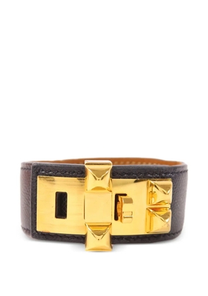 Hermès Pre-Owned Collier de Chien Epsom leather bracelet - Black