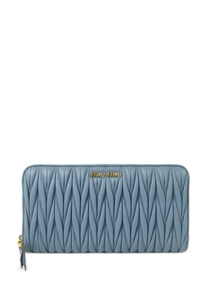 Miu Miu Pre-Owned Matelassé leather wallet - Blue