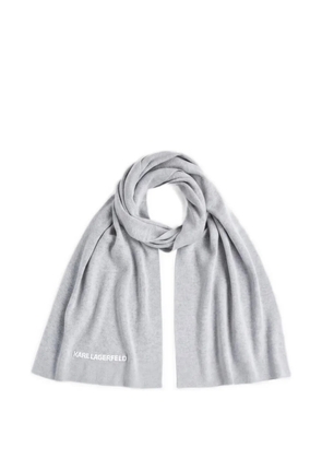 Karl Lagerfeld logo-embroidered scarf - Grey