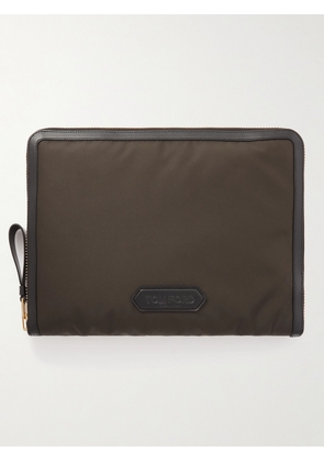 TOM FORD - Leather-Trimmed Shell Document Holder - Men - Green