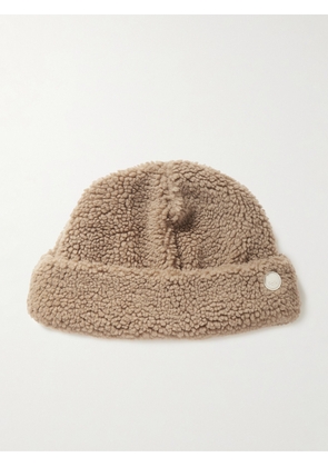 Folk - Logo-Appliquéd Fleece Beanie - Men - Neutrals