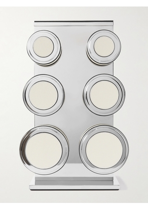 GIOBAGNARA - Magnus No.2 Chrome-Tone, Pebble-Grain Leather and Wood Weights Set - Men - Neutrals