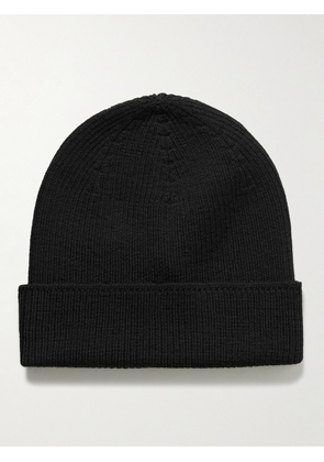 RICK OWENS KIDS - Ribbed Wool Beanie - Men - Black