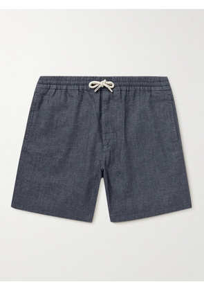 Mr P. - Straight-Leg Chambray Drawstring Shorts - Men - Blue - 28