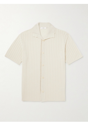 Mr P. - Open-Knit Cotton and Lyocell-Blend Shirt - Men - Neutrals - XS