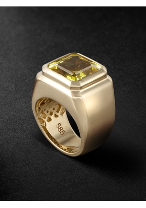 42 SUNS - 14-Karat Gold Yellow Sapphire Signet Ring - Men - Yellow - 53