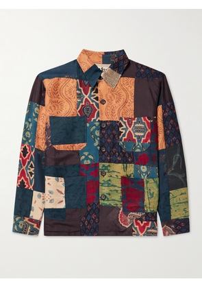 Kartik Research - Printed Quilted Silk Chore Jacket - Men - Blue - S