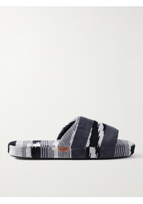 Missoni Home - Clint Striped Cotton-Terry Jacquard Slippers - Men - Black - S