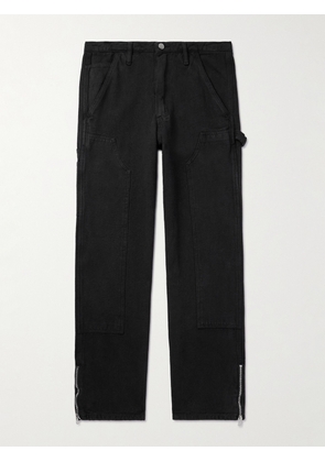 POLITE WORLDWIDE - Straight-Leg Zip-Detailed Hemp and Cotton-Blend Trousers - Men - Black - S