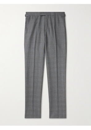 KINGSMAN - Straight-Leg Prince Of Wales Checked Wool Suit Trousers - Men - Gray - IT 46